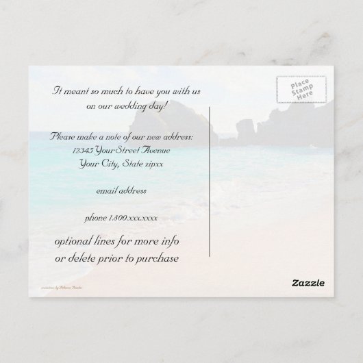 Tropische rode Hibiscus  strand Dank u Briefkaart (Achterkant)