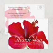 Tropische rode hibiscus ventilator Dank je wel Briefkaart (Voorkant / Achterkant)