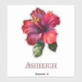 Tropische rode hibiscus-ventilator sticker (Vel)