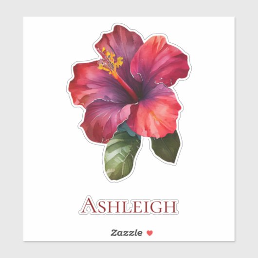 Tropische rode hibiscus-ventilator sticker (Vel)