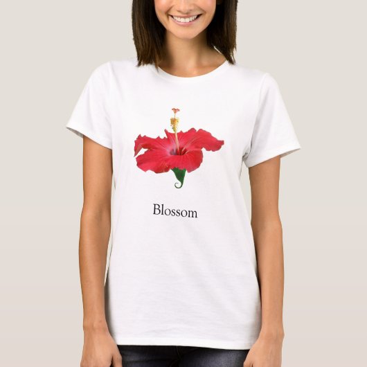 Tropische rode hibiscus-ventilator t-shirt (Voorkant)