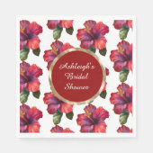 Tropische rode hibiscusbloemen bruidsmeisjesfeest servet (Voorkant)