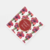 Tropische rode hibiscusbloemen bruidsmeisjesfeest servet (Hoek)