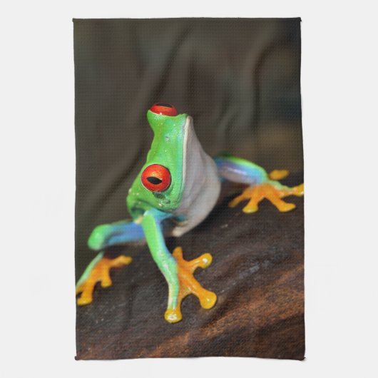 Tropische rode ogen kikker - Agalychnis Callidryas Theedoek (Verticaal)
