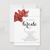 Tropische Rode Orchidee Bridal Shower Uitnodiging (Voorkant)