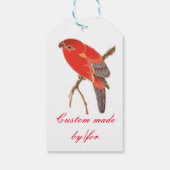 Tropische rode papegaai Thunder_Cove Cadeaulabel (Achterkant)