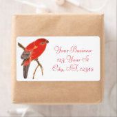 Tropische rode papegaai Thunder_Cove Etiket (Insitu)