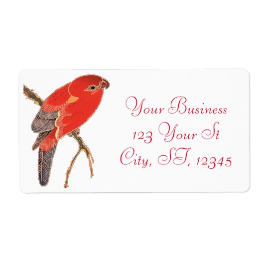 Tropische rode papegaai Thunder_Cove Etiket (Voorkant)