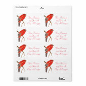 Tropische rode papegaai Thunder_Cove Etiket (Full Sheet)