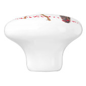 Tropische rode papegaai Thunder_Cove Keramische Knop (Zijkant)