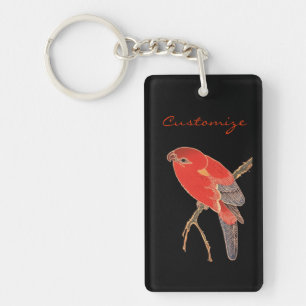 Tropische rode papegaai Thunder_Cove Sleutelhanger