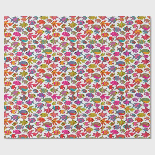 Tropische rode Turquoise Paars Pattern Cadeaupapier (Vlak)