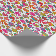 Tropische rode Turquoise Paars Pattern