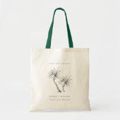 Tropische roestpalmen Black White Sketch Wedch Tote Bag (Voorkant)