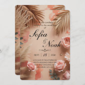 Tropische Romance blush Kaart (Voorkant / Achterkant)