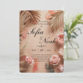 Tropische Romance blush Kaart (Staand voorkant)