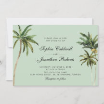 Tropische Romance Palm Trees pastel Green Wedding