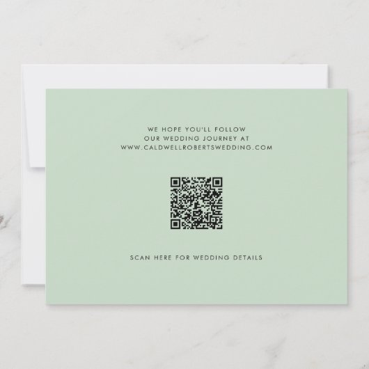 Tropische Romance Palm Trees pastel Green Wedding Save The Date (Achterkant)