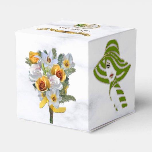 Tropische Romantische Bruiloft Bedankdoosjes (Achterkant)