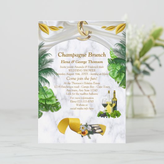 Tropische Romantische Trouw Aankondigingen (Staand voorkant)