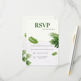 Tropische Romantische Trouw-RSVP RSVP Kaartje