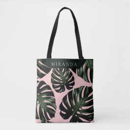 Tropische Roos Groene Bridesmaid Naam Tote Bag