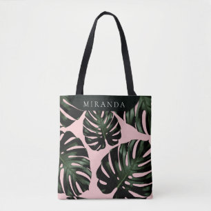 Tropische Roos Groene Bridesmaid Naam Tote Bag