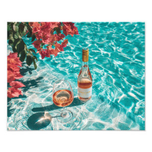 Tropische Rosé Poolside Zomer Vibes Sfeer Foto Afdruk