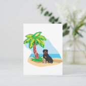 tropische rottweiler briefkaart (Staand voorkant)