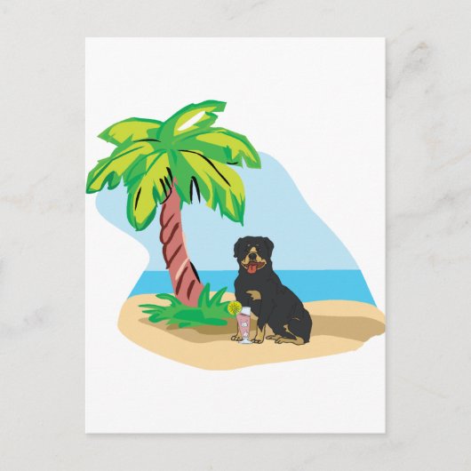 tropische rottweiler briefkaart (Voorkant)