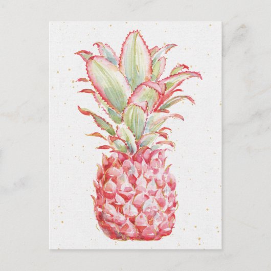 Tropische | Roze Ananas Briefkaart (Voorkant)