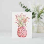 Tropische | Roze Ananas Briefkaart (Staand voorkant)