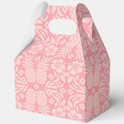 Tropische roze ananasprint bedankdoosjes (Voorkant)