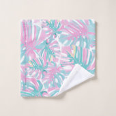 Tropische roze bladeren bad handdoek (Wasdoekje)
