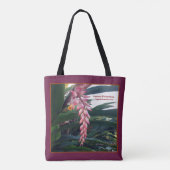 Tropische Roze Bloem Botanische Personaliseer Tote Bag (Achterkant)