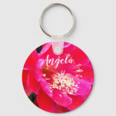 Tropische Roze Bloem Foto Sleutelhanger (Voorkant)