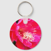 Tropische Roze Bloem Foto Sleutelhanger (Achterkant)