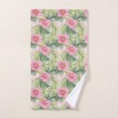 Tropische roze bloemen bad handdoek (Handdoek)
