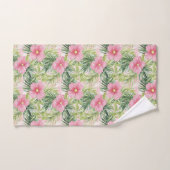 Tropische roze bloemen bad handdoek (Handdoek)
