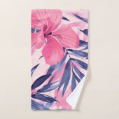 Tropische roze bloemen bad handdoek (Handdoek)