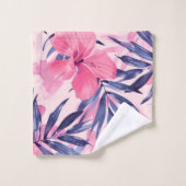 Tropische roze bloemen bad handdoek (Wasdoekje)