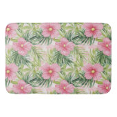 Tropische roze bloemen badmat (Voorkant)