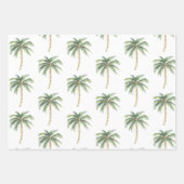 Tropische Roze Bloemen Gouden Palm Bomen Huwelijk Inpakpapier Vel (Voorkant 3)