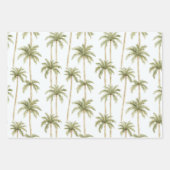 Tropische Roze Bloemen Gouden Palm Bomen Huwelijk Inpakpapier Vel (Voorkant 2)