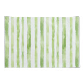 Tropische Roze Bloemen Groene Strepen Kussensloop (Achterkant-Rechts)