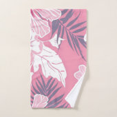 Tropische roze bloemen hibiscus bad handdoek (Handdoek)