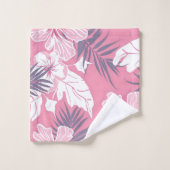Tropische roze bloemen hibiscus bad handdoek (Wasdoekje)