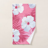 Tropische roze bloemen hibiscus bad handdoek (Handdoek)