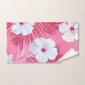Tropische roze bloemen hibiscus bad handdoek (Handdoek)