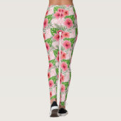 Tropische roze bloemen leggings (Achterkant)